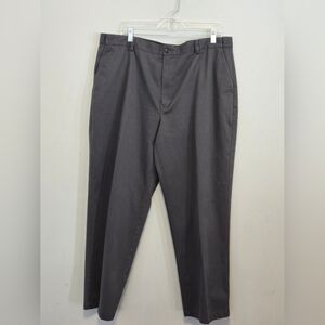 LL Bean Mens Comfort Waist Chino Pants Flat Front 40x30 Dark Gray